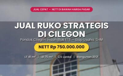 Jual Ruko Cilegon 2,5 Lantai Siap Pakai, Nett Rp750 Jt