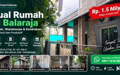 Jual Rumah di Balaraja 255 m² + 10 Pintu Kontrakan SHM