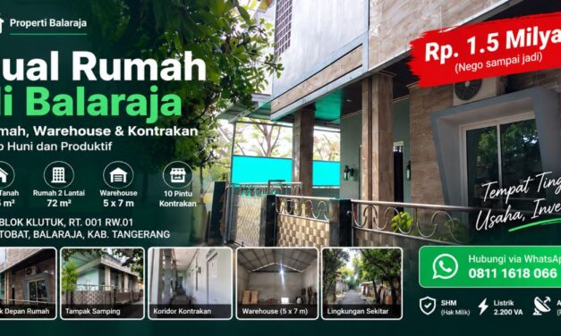 Jual Rumah di Balaraja 255 m² + 10 Pintu Kontrakan SHM